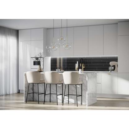Fibo Kitchen Board vægplade med brudskifer fliselook, 10 x 600 x 580 mm, new york black high gloss  - 2 stk.