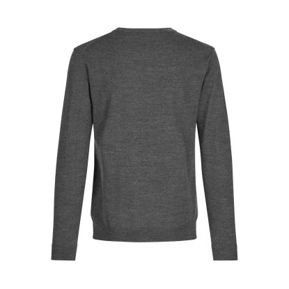 Seven Seas S650 The knit pullover med rund hals, mørk grå melange