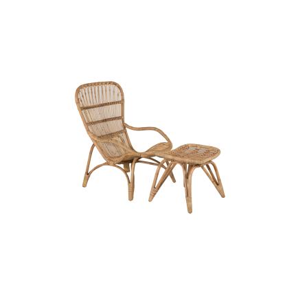 Venture Design Ella loungestol med fodskammel, natur/off-white