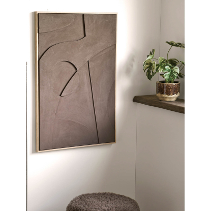 Isabella relief vægdekoration No. 2, brun, 60 x 90 cm