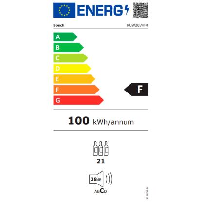 Bosch KUW20VHF0 vinkøleskab til indbygning til 21 flasker, sort