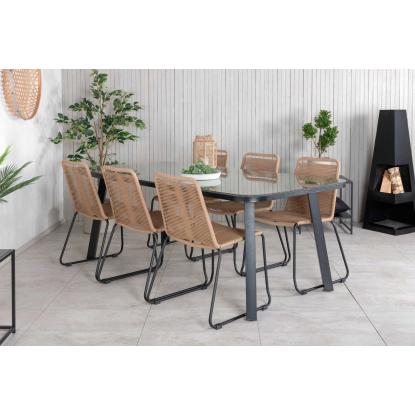 Venture Design Paola havebord, sort/natur, 100 x 200 cm