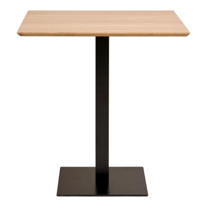 Fano cafebord, melamin plade og sort metal base, 70 x 70 x 75 cm , natur 