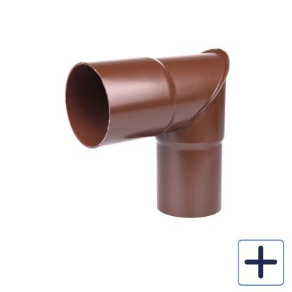 Plastmo knærør, PVC, brun, 90°