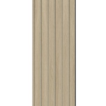 I-Wood Basic Original akustikpanel, ubehandlet natur, beige filt og sort kerne, egefiner, 17 x 300 mm 