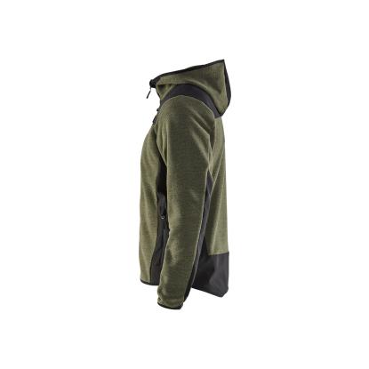 Blåkläder 5940 strikket jakke med softshell, efterårsgrøn/sort