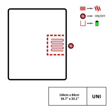 Glovii tæppe med varme, GB2G, kompatibel med enhver 2A powerbank, 140 x 80 cm, grå