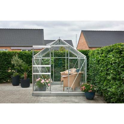 Halls Popular drivhus 5,0 m², alu, 3 mm glas