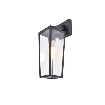 LUTEC PINE udendørs væglampe, H40,2 cm, E27, IP44, sort