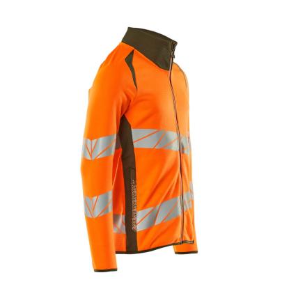 MASCOT ACCELERATE SAFE sweatshirt med lynlås, hi-vis orange/mosgrøn