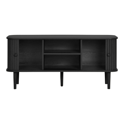 Nikko TV-bænk, sort fyr, 113 cm