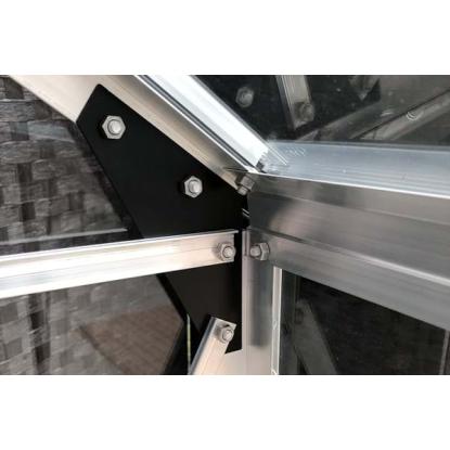 Halls Popular 66 drivhus 3,8 m², sort, 3 mm glas
