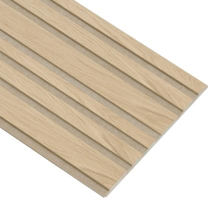 I-Wood Medio+ Mixed akustikpanel, hvid olieret, beige filt og lys kerne, egefiner, 16 x 300 mm