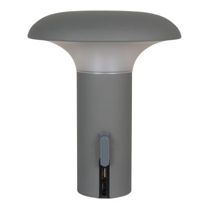 Lampe, genopladelig, grå