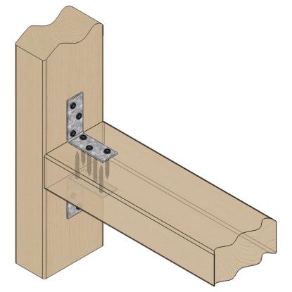 SIMA vinkelbeslag M4, pregalvaniseret, 60 x 60 x 2,0 x 25 mm