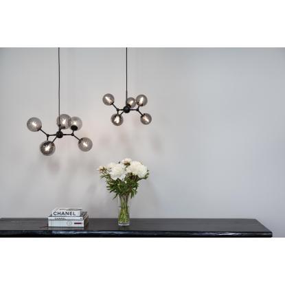 Halo Design Atom lysekrone, Ø45 cm, 6 x G9, sort/smoke