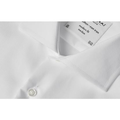 Seven Seas SS254 Fine Twill skjorte med korte ærmer, modern, hvid