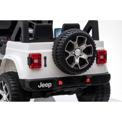 Jeep Wrangler Rubicon elbil til børn, 4 x 12V, hvid