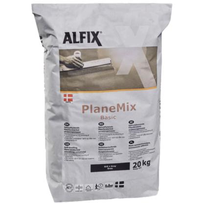 Alfix PlaneMix Basic fiberforstærket gulvspartelmasse, grå - 20 kg