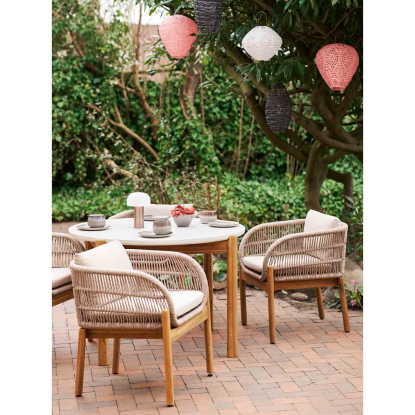 Terracina havebord med terrazzo bordplade, akacie, Ø120 cm