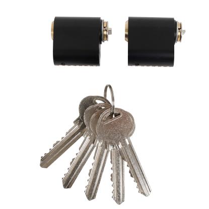 Home It oval cylinder med 7 stifter og 5 nøgler, sort - 2 stk.