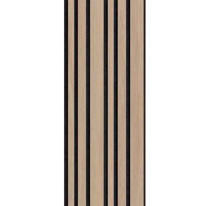 I-Wood Medio+ Mixed akustikpanel, ubehandlet natur, sort filt og sort kerne, egefiner, 17 x 30 mm