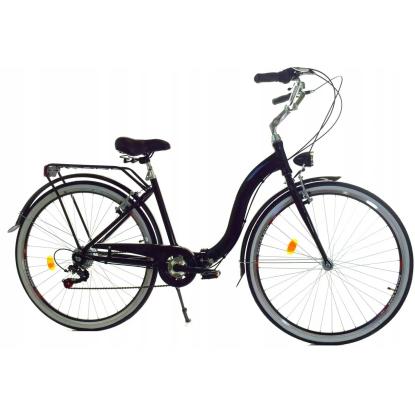 Dallas bike damecykel med 7 gear, 28", foldbar, sort