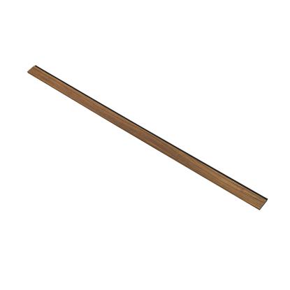 I-Wood afslutningsliste til 3-lamel akustikpanel, klar olieret, sort filt og sort kerne, valnøddefiner, 17 x 92 mm