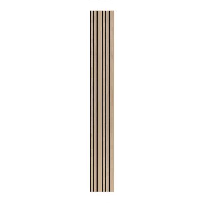 I-Wood Basic Mixed akustikpanel, ubehandlet natur, sort filt og lys kerne, egefiner, 16 x 300 mm 