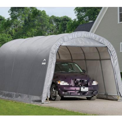 ShelterLogic Garage-in-a-Box teltgarage til bil, polyethylen/stål, grå - 22,57 m²