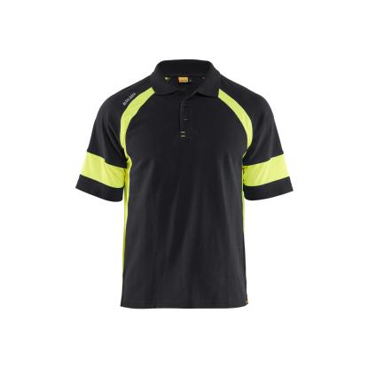 Blåkläder 3528 poloshirt, sort/hi-vis gul