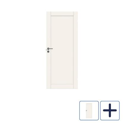 Swedoor Advance-line Unique 01L massiv fyldningsdør, glat, 40 mm, hvid - 204 cm høj