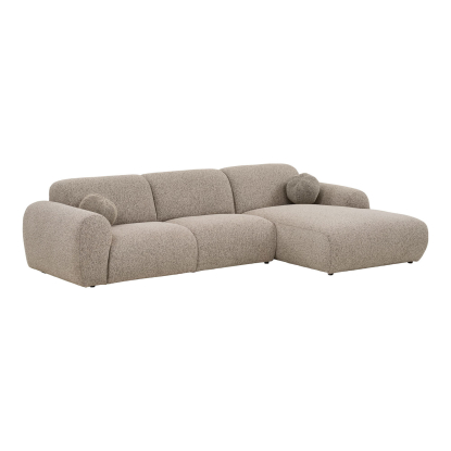 Clyde højrevendt loungesofa med to puder, stengrå