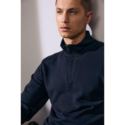 ID PRO Wear CARE 0384 sweashirt med kort lynlås, ubørstet, navy