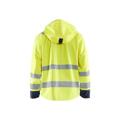 Blåkläder 4313 high vis flammehæmmende regnjakke level 2, hi-vis gul/marineblå