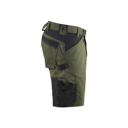 Blåkläder 1753 håndværker shorts med stretch, skovgrøn/sort