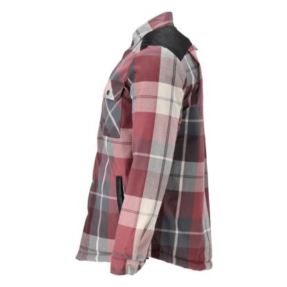 MASCOT CUSTOMIZED flannel skjorte med fiberpelsfor, bordeaux ternet