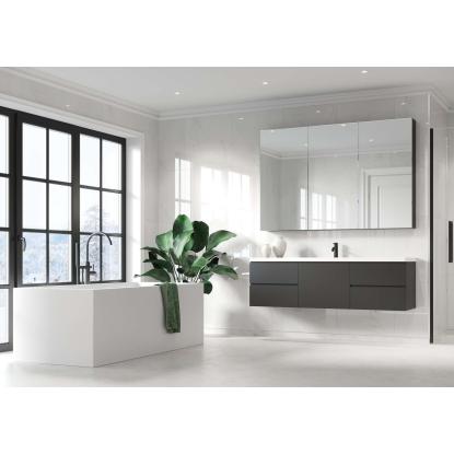 Fibo Stone vådrumspanel med 60 x 60 cm fliselook, 10 x 600 x 2400 mm, bright marble high gloss