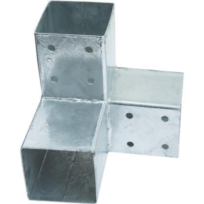 Nortiq dobbelt stolpehjørne med 3 samlinger, galvaniseret stål, 20 x 18,5 cm til 7 x 7 cm stolpe