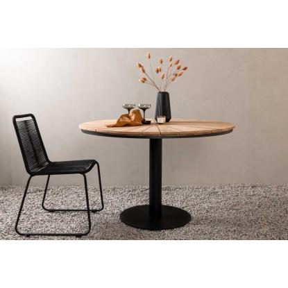 Venture Design Croft havebord, teaktræ, sort/natur, Ø120 cm