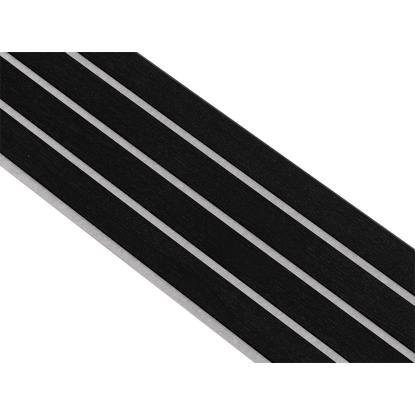 I-Wood Medio+ 4-lamel akustikpanel, sortmalet, grå filt og sort kerne, egefiner, 17 x 300 mm