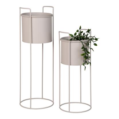Blomsteropsats, stål, sand, sæt af 2