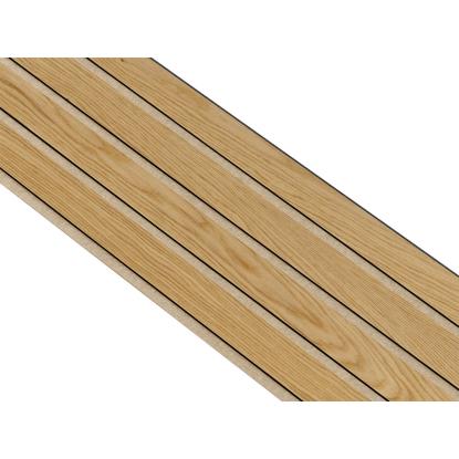 I-Wood Basic 4-lamel akustikpanel, klar olieret, beige filt og sort kerne, egefiner, 17 x 300 mm 
