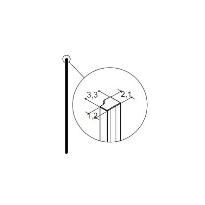 Scanbad Match anslagsliste 8 til model A, B, C, smal, sort