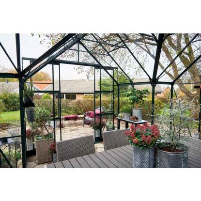 Halls Icon Gardenhouse 8 drivhus 13,0 m², grøn, 3 mm hærdet glas