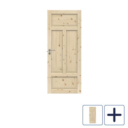 Swedoor Clever-line Tradition 04N massiv fyldningsdør, ubehandlet fyr - 194 cm høj