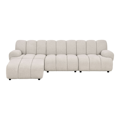 Taza 3,5 personers venstrevendt modulsofa med puf, sand