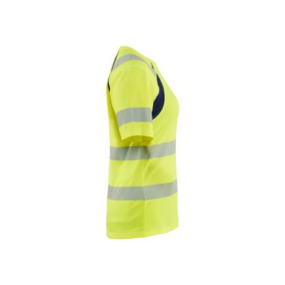 Blåkläder 3503 dame high vis t-shirt, hi-vis gul/marineblå