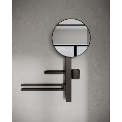 Ideal Standard Alu+ spejl med hylde, mat sort, Ø32,8 cm