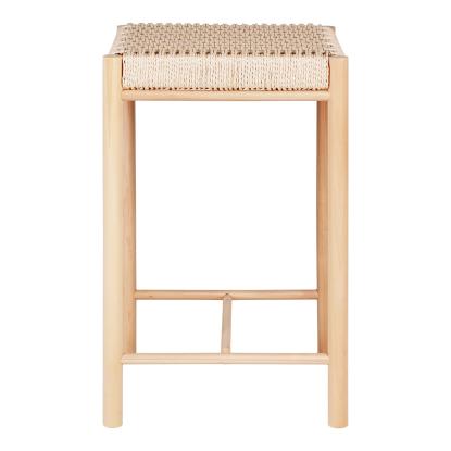 Counterstol i poppel med naturflet sæde, natur